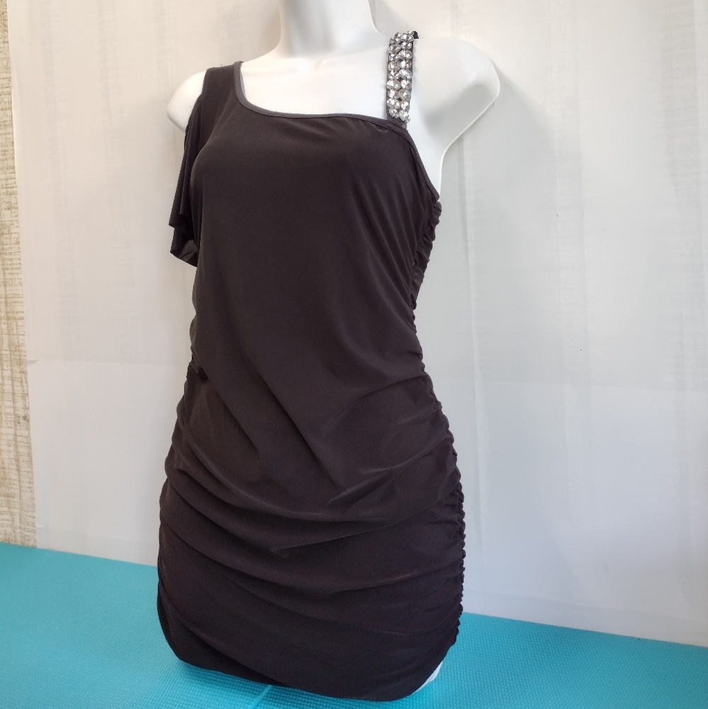 NEW Carpe Diem One Shoulder Ruched Party Mini Dress Size M - Picture 5 of 13